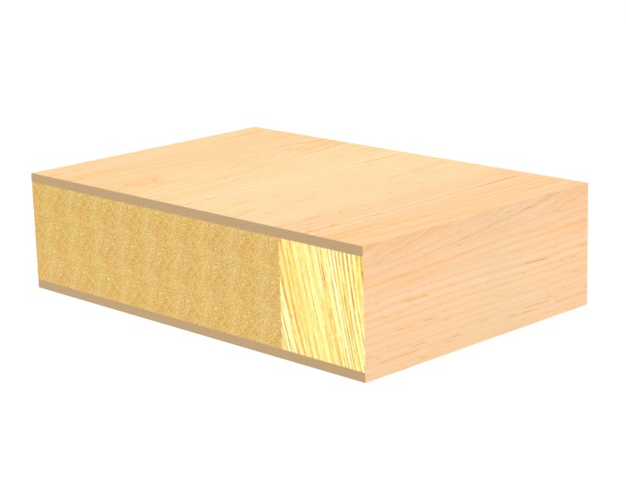 Fineret dør med fineret kant