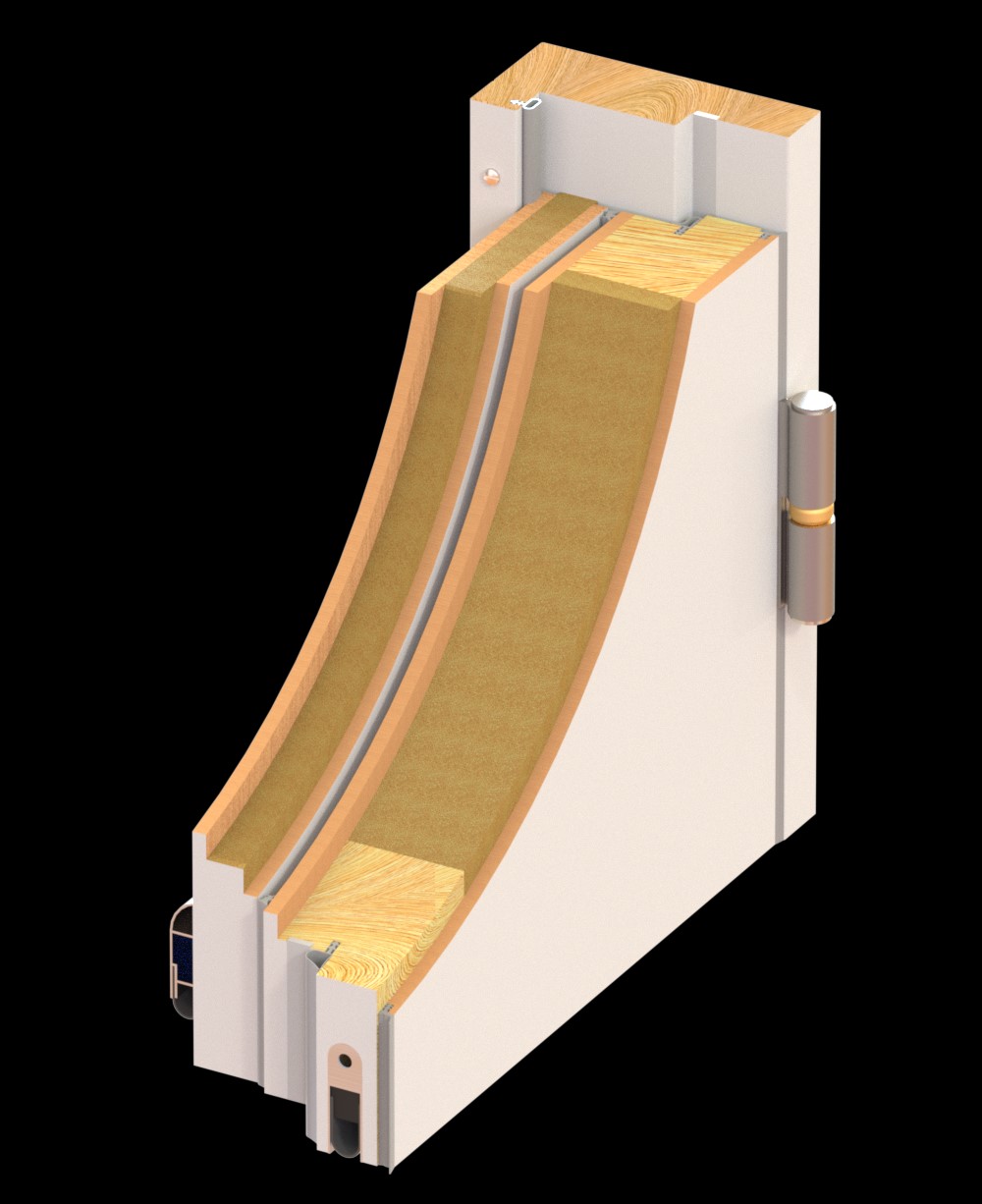 Snit af BD30/49,7dB 93 mm dør