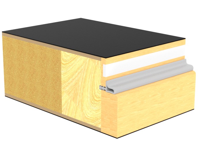 Laminat dør med trækant