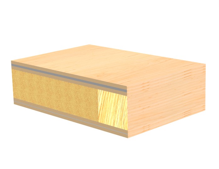 Fineret dør med fineret kant