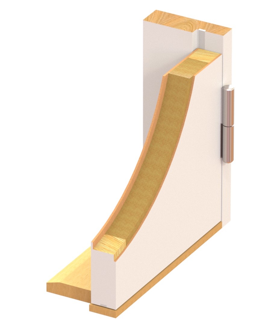 Snit af F30 40mm malet dør