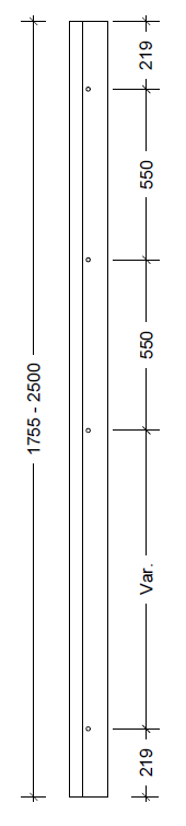 Udvendig karmhøjde 1755–2500 mm