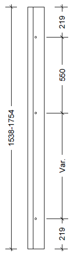 Udvendig karmhøjde 1538–1754 mm