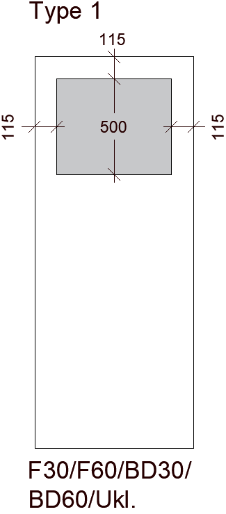 Glasudskæring type 1