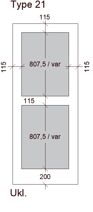 Glasudskæring type 8