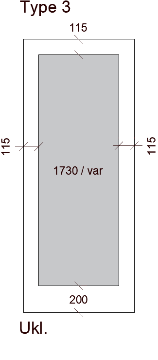 Glasudskæring type 3