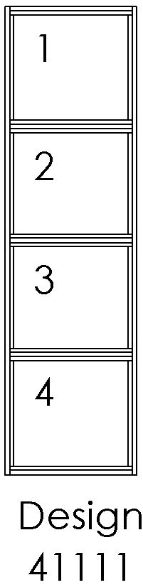 Design 41111 – 4 felter stablet lodret