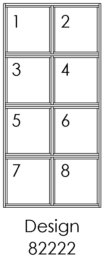 Design 82222 – 8 felter: 2 kolonner × 4 rækker