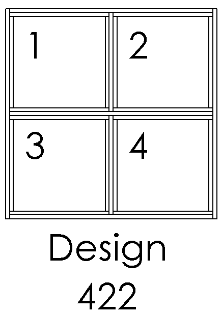 Design 422 – 4 felter: 2 kolonner × 2 rækker