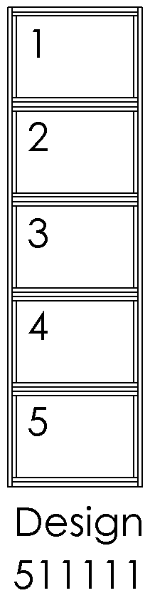 Design 511111 – 5 felter stablet lodret