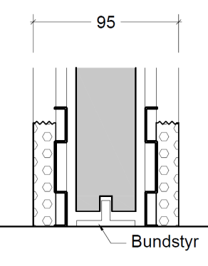 Bund af skydedørselement