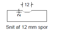 Snit af 12 mm spor