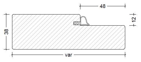Standard karm med tætningsliste